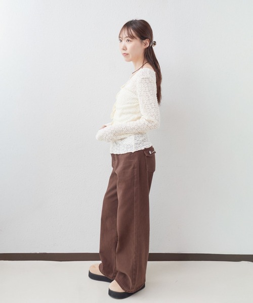 archives(アルシーヴ)の「【ONかわ】カットレースフロントタックTOPS(Tシャツ/カットソー・レディース・ブラック/オフホワイト/アイボリー・MEDIUM)」の20枚目の写真