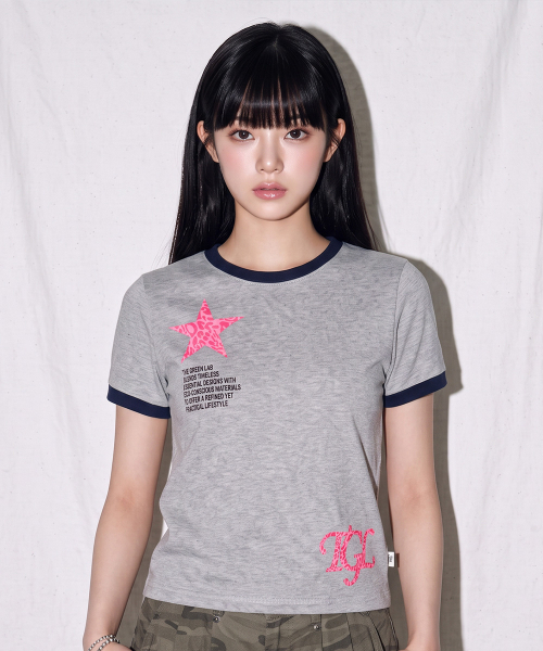 THE GREEN LAB（ザグリーンラボ）の「STARリング半袖Tシャツ [メランジグレー]（Tシャツ/カットソー・レディース・その他・FREE）」の19枚目の写真