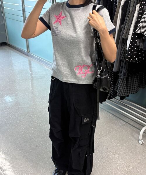 THE GREEN LAB（ザグリーンラボ）の「STARリング半袖Tシャツ [メランジグレー]（Tシャツ/カットソー・レディース・その他・FREE）」の7枚目の写真