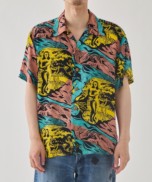 SUN SURF(サンサーフ)の「【SUN SURF/サンサーフ】GAUGUIN WODCUT MYSTIC SPECIAL EDITTION(シャツ/ブラウス・メンズ・ブラック・L/XL)」の4枚目の写真
