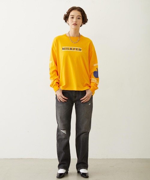 MILKFED.(ミルクフェド)の「FRUIT SLEEVE PRINT L/S TEE(Tシャツ/カットソー・レディース・ホワイト/オレンジ/アッシュ・M/L)」の17枚目の写真