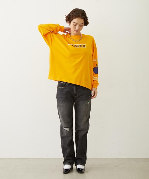 MILKFED.(ミルクフェド)の「FRUIT SLEEVE PRINT L/S TEE(Tシャツ/カットソー・レディース・ホワイト/オレンジ/アッシュ・M/L)」の18枚目の写真