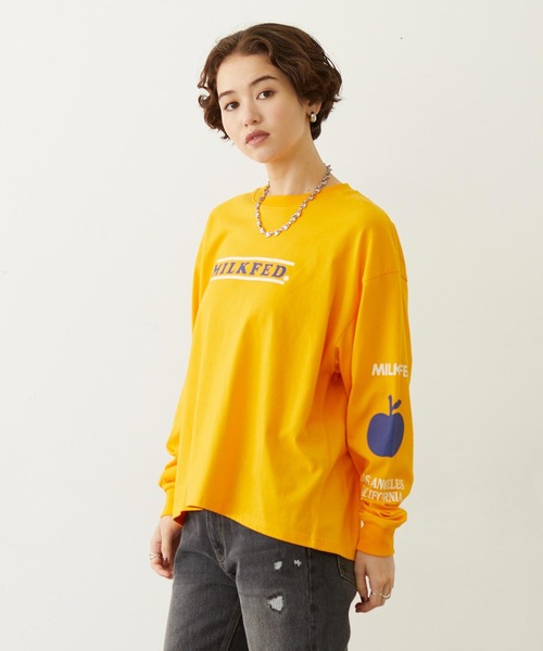 MILKFED.(ミルクフェド)の「FRUIT SLEEVE PRINT L/S TEE(Tシャツ/カットソー・レディース・ホワイト/オレンジ/アッシュ・M/L)」の15枚目の写真