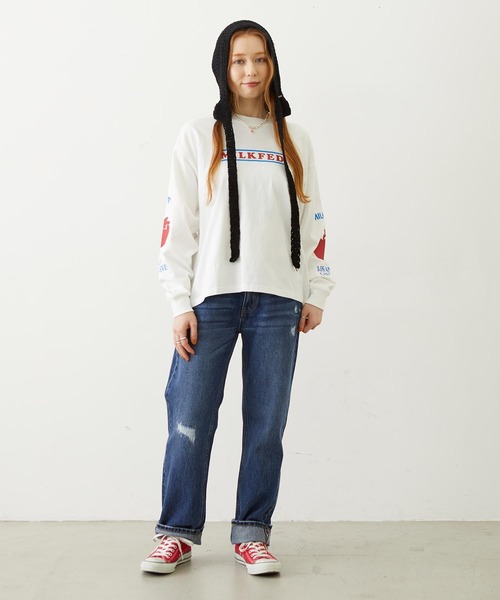 MILKFED.(ミルクフェド)の「FRUIT SLEEVE PRINT L/S TEE(Tシャツ/カットソー・レディース・ホワイト/オレンジ/アッシュ・M/L)」の22枚目の写真