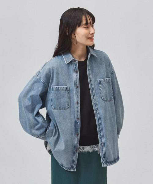 TIGORA（ティゴラ）の「ティゴラ TIGORA UVカットデニムジャケット（デニムジャケット・レディース・サックスブルー/ブラック・S/M/L/XL）」の4枚目の写真