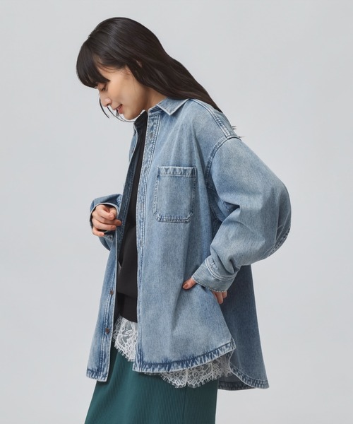 TIGORA（ティゴラ）の「ティゴラ TIGORA UVカットデニムジャケット（デニムジャケット・レディース・サックスブルー/ブラック・S/M/L/XL）」の5枚目の写真