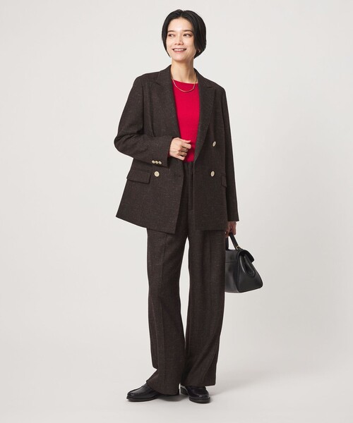 green label relaxing（グリーンレーベルリラクシング）の「［size SHORTあり］スラブ ダブルジャケット（テーラードジャケット・レディース・ベージュ/ダークブラウン/ネイビー・38/36/SHORT/40）」の9枚目の写真