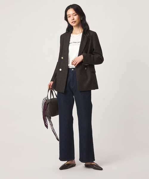 green label relaxing（グリーンレーベルリラクシング）の「［size SHORTあり］スラブ ダブルジャケット（テーラードジャケット・レディース・ベージュ/ダークブラウン/ネイビー・38/36/SHORT/40）」の20枚目の写真