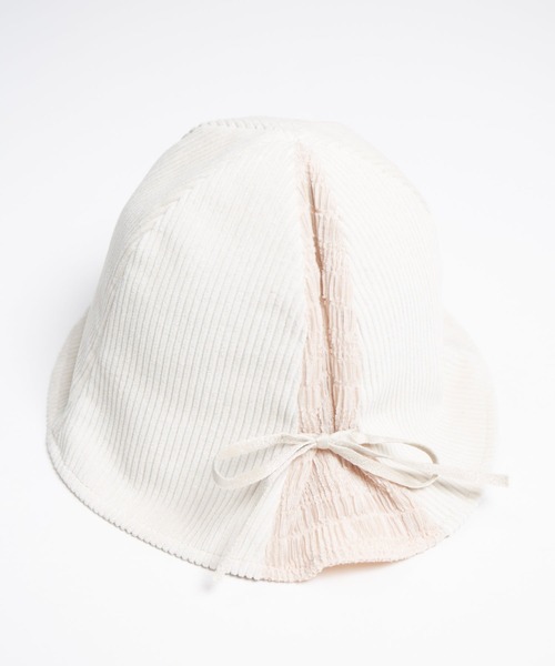 styles(スタイルス)の「Corduroy Ribbon Tulip Hat(ハット・レディース・ブラック/オフホワイト・ONE SIZE)」の2枚目の写真