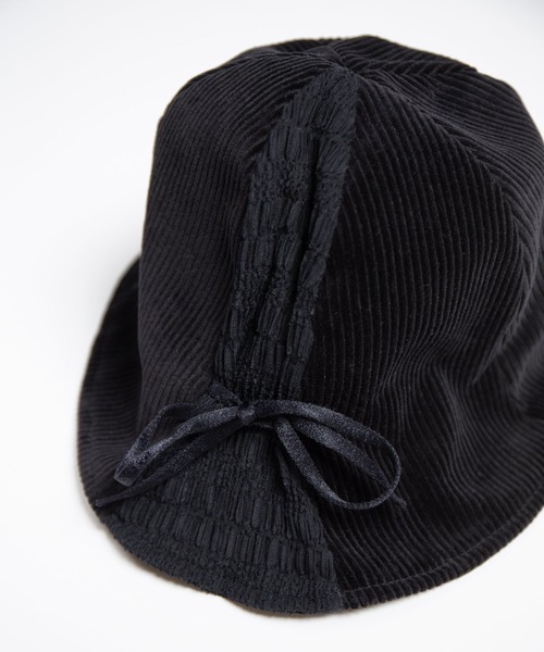 styles(スタイルス)の「Corduroy Ribbon Tulip Hat(ハット・レディース・ブラック/オフホワイト・ONE SIZE)」の5枚目の写真