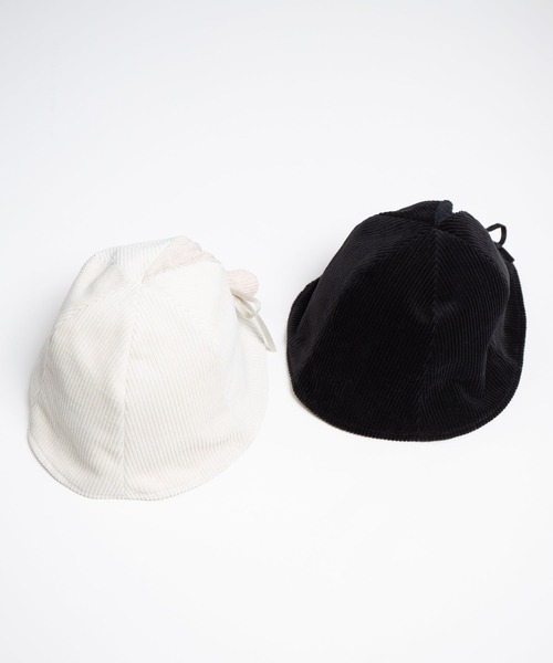 styles(スタイルス)の「Corduroy Ribbon Tulip Hat(ハット・レディース・ブラック/オフホワイト・ONE SIZE)」の8枚目の写真