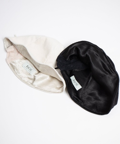 styles(スタイルス)の「Corduroy Ribbon Tulip Hat(ハット・レディース・ブラック/オフホワイト・ONE SIZE)」の10枚目の写真