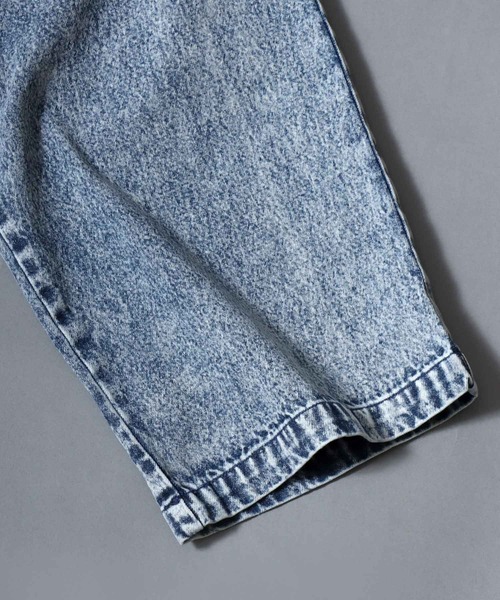 ANPAS(アンパス)の「Chemical-Washed Denim Chef Pants / ケミカルウォッシュデニム シェフパンツ ワイドテーパードパンツ ウエストゴム 前閉じ メンズ レディース ユニセックス ボトムス イージーパンツ 綿 コットン(デニムパンツ・メンズ・ブルー/ブラック・M/L/XL)」の14枚目の写真