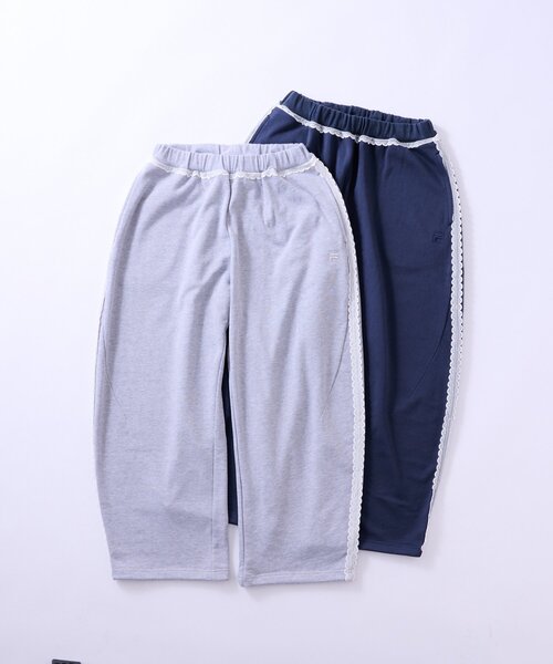 FILA(フィラ)の「【FILA別注】レースドッキング裏毛スウェットカーブパンツ(スウェットパンツ・レディース・ネイビー/グレー・LARGE/MEDIUM)」の15枚目の写真