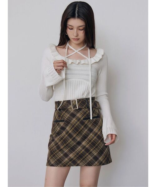 MURUA（ムルーア）の「フリルレースニットトップス　秋服　冬服（ニット/セーター・レディース・ホワイト/ブラック/ブルー・FREE）」の20枚目の写真