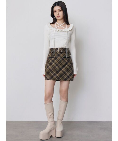 MURUA（ムルーア）の「フリルレースニットトップス　秋服　冬服（ニット/セーター・レディース・ホワイト/ブラック/ブルー・FREE）」の22枚目の写真