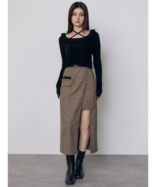 MURUA（ムルーア）の「フリルレースニットトップス　秋服　冬服（ニット/セーター・レディース・ホワイト/ブラック/ブルー・FREE）」の8枚目の写真