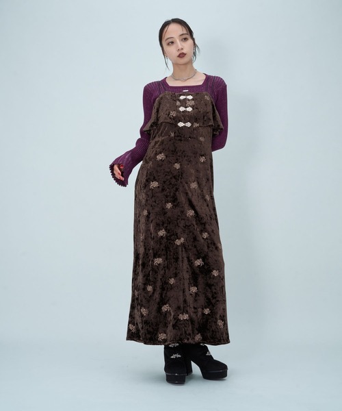 HARE(ハレ)の「VINTAGEチャイナキャミワンピース(HARE)(ワンピース・レディース・ブラウン/ネイビー/ブラック・FREE)」の10枚目の写真