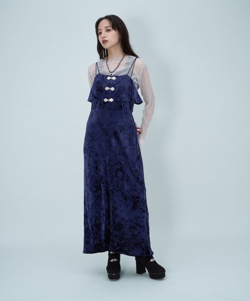 HARE(ハレ)の「VINTAGEチャイナキャミワンピース(HARE)(ワンピース・レディース・ブラウン/ネイビー/ブラック・FREE)」の12枚目の写真