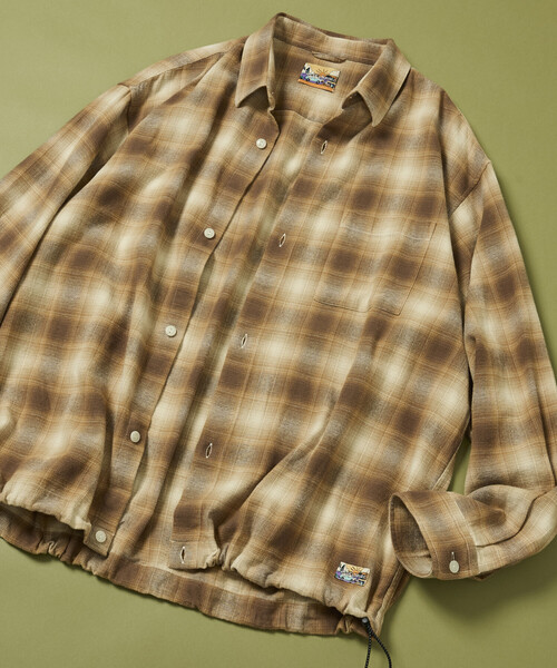 FREAK'S STORE(フリークスストア)の「FREAK'S STORE for BEACH & FES ロングスリーブ スピンドル フランネルシャツ(シャツ/ブラウス・メンズ・ブラック/ブラウン/ブルー/チャコールグレー/ナチュラル・SMALL/MEDIUM/LARGE)」の4枚目の写真