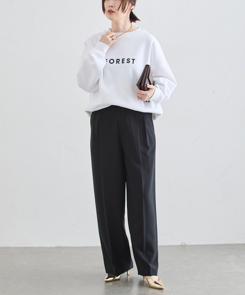 journal standard L'essage（ジャーナルスタンダードレサージュ）の「ツイルラインパンツ（その他パンツ・レディース・ベージュ/ネイビー・36/38）」の4枚目の写真