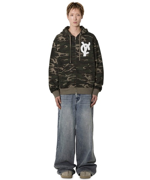 Openyard（オープンヤード）の「『Openyard/オープンヤード』LOGO PATCH HOODIE ZIP UP/迷彩ロゴパッチフーディー（パーカー・メンズ・カモフラージュ・M/L）」の7枚目の写真