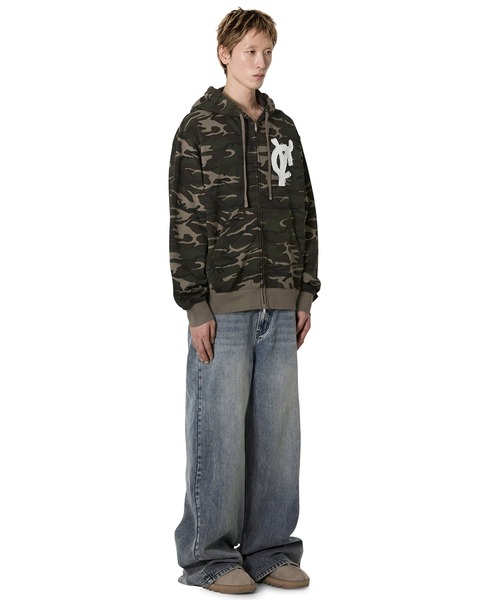 Openyard（オープンヤード）の「『Openyard/オープンヤード』LOGO PATCH HOODIE ZIP UP/迷彩ロゴパッチフーディー（パーカー・メンズ・カモフラージュ・M/L）」の8枚目の写真