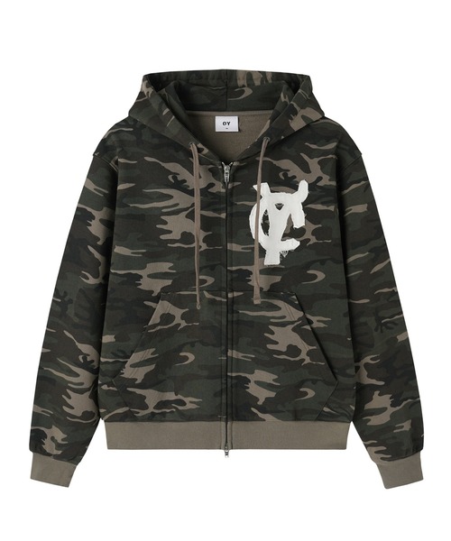 Openyard（オープンヤード）の「『Openyard/オープンヤード』LOGO PATCH HOODIE ZIP UP/迷彩ロゴパッチフーディー（パーカー・メンズ・カモフラージュ・M/L）」の12枚目の写真