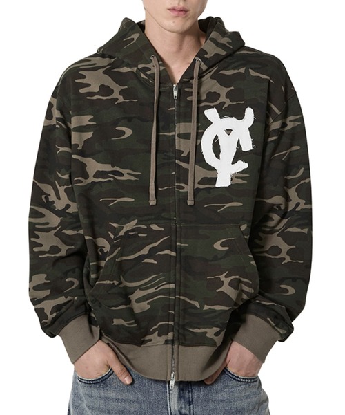 Openyard（オープンヤード）の「『Openyard/オープンヤード』LOGO PATCH HOODIE ZIP UP/迷彩ロゴパッチフーディー（パーカー・メンズ・カモフラージュ・M/L）」の6枚目の写真