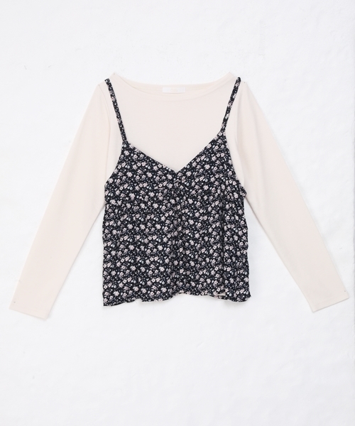 Chico(チコ)の「テレコプルオーバー&キャミソールセット(Tシャツ/カットソー・レディース・アイボリー/モスグリーン/ネイビー/ピンクベージュ・FREE)」の19枚目の写真