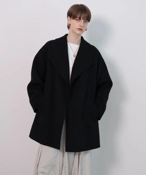 CADUNE(カデュネ)の「ショールカラーダブルフェイスコート(ダウンジャケット/コート・レディース・キャメル/ブラック・36/38)」の2枚目の写真