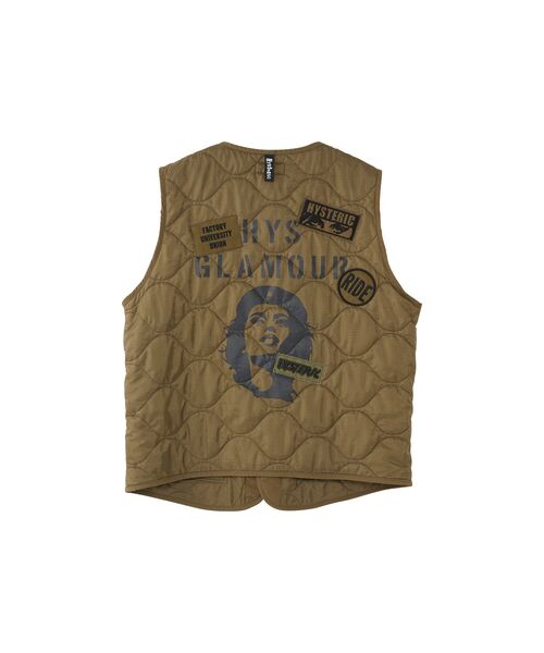 HYSTERIC GLAMOUR(ヒステリックグラマー)の「HYSTERIC REVOLUTION キルティングベスト(ダウンベスト・メンズ・カーキ/ブラック・SMALL/MEDIUM/LARGE/X-LARGE)」の3枚目の写真