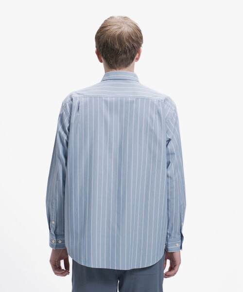 LACOSTE（ラコステ）の「オーバーサイズ ストライプレギュラーカラー 長袖シャツ（シャツ/ブラウス・メンズ・オフホワイト/ライトブルー・38/40/39/41）」の3枚目の写真