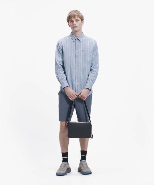 LACOSTE（ラコステ）の「オーバーサイズ ストライプレギュラーカラー 長袖シャツ（シャツ/ブラウス・メンズ・オフホワイト/ライトブルー・38/40/39/41）」の7枚目の写真