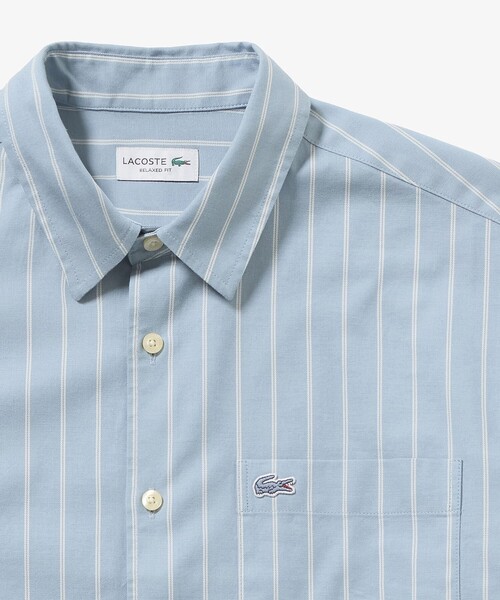 LACOSTE（ラコステ）の「オーバーサイズ ストライプレギュラーカラー 長袖シャツ（シャツ/ブラウス・メンズ・オフホワイト/ライトブルー・38/40/39/41）」の9枚目の写真
