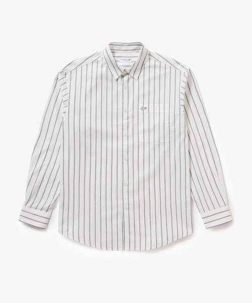 LACOSTE（ラコステ）の「オーバーサイズ ストライプレギュラーカラー 長袖シャツ（シャツ/ブラウス・メンズ・オフホワイト/ライトブルー・38/40/39/41）」の15枚目の写真