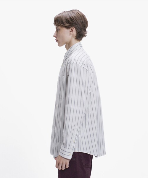 LACOSTE（ラコステ）の「オーバーサイズ ストライプレギュラーカラー 長袖シャツ（シャツ/ブラウス・メンズ・オフホワイト/ライトブルー・38/40/39/41）」の16枚目の写真