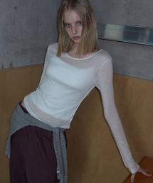 Sheer Layered Long Sleeve Tee Ivory