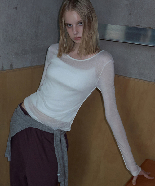 RENSE(レンセ)の「Sheer Layered Long Sleeve Tee Ivory(Tシャツ/カットソー・レディース・その他・OS)」の1枚目の写真