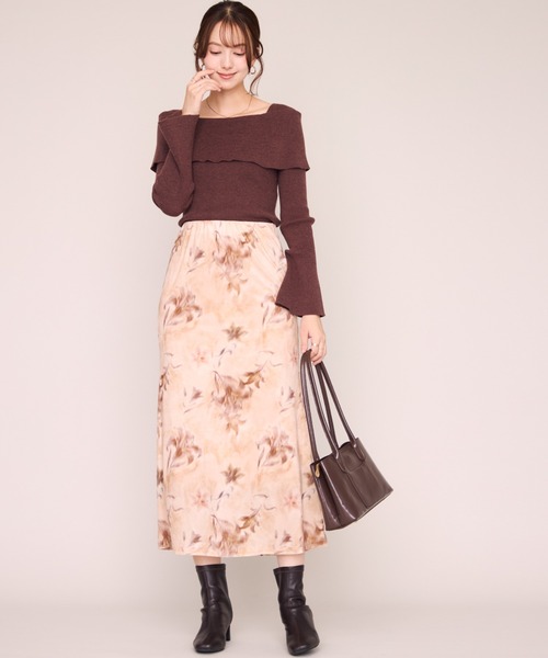 MISCH MASCH(ミッシュマッシュ)の「2026秋冬新作 フラワープリントレーススカート(スカート・レディース・ベージュ/ブラウン・フリ-)」の9枚目の写真