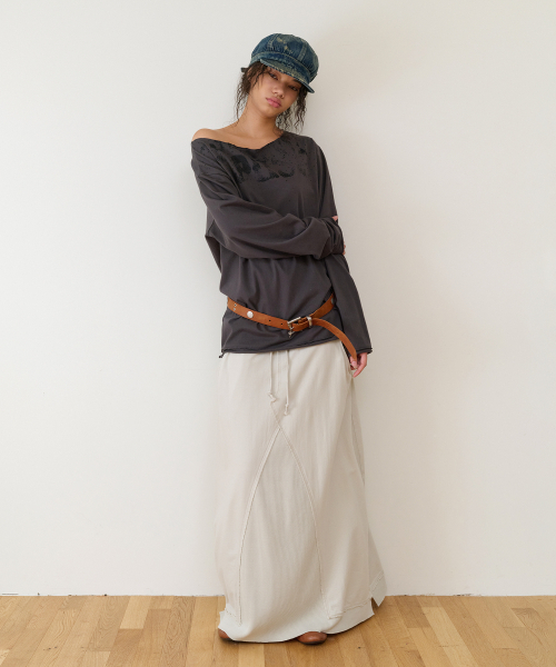 THEVINYLHOUSE（ザバイニルハウス）の「MULTI LAYER SWEATSKIRT(W) BEIGE（スカート・レディース・その他・FREE）」の5枚目の写真