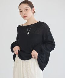 シアーモヘヤブレンドニットプルオーバー