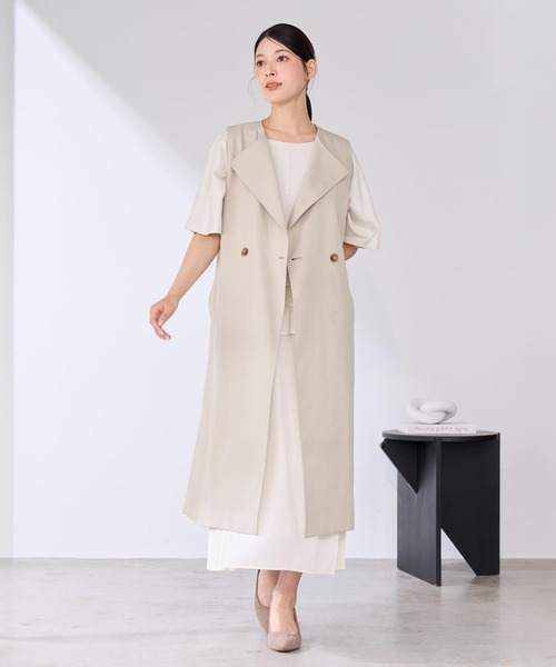 HALEINE（アレンヌ）の「[HALEINE]4WAY トレンチコート ロングベスト ショートジャケット 2点セット（トレンチコート・レディース・ベージュ・M）」の2枚目の写真