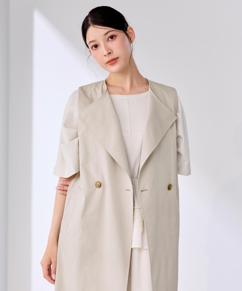 HALEINE（アレンヌ）の「[HALEINE]4WAY トレンチコート ロングベスト ショートジャケット 2点セット（トレンチコート・レディース・ベージュ・M）」の3枚目の写真