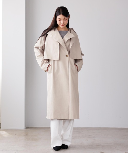 HALEINE（アレンヌ）の「[HALEINE]4WAY トレンチコート ロングベスト ショートジャケット 2点セット（トレンチコート・レディース・ベージュ・M）」の6枚目の写真