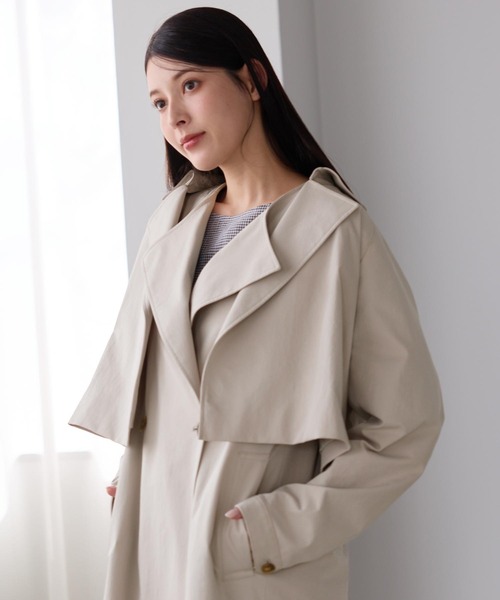 HALEINE（アレンヌ）の「[HALEINE]4WAY トレンチコート ロングベスト ショートジャケット 2点セット（トレンチコート・レディース・ベージュ・M）」の7枚目の写真