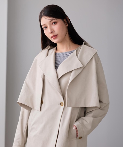 HALEINE（アレンヌ）の「[HALEINE]4WAY トレンチコート ロングベスト ショートジャケット 2点セット（トレンチコート・レディース・ベージュ・M）」の8枚目の写真