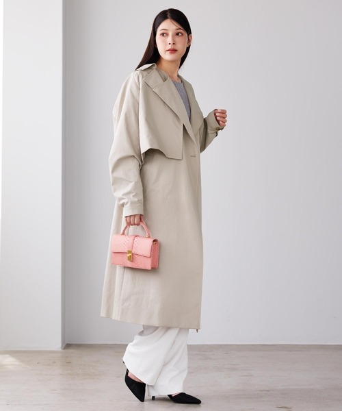 HALEINE（アレンヌ）の「[HALEINE]4WAY トレンチコート ロングベスト ショートジャケット 2点セット（トレンチコート・レディース・ベージュ・M）」の9枚目の写真