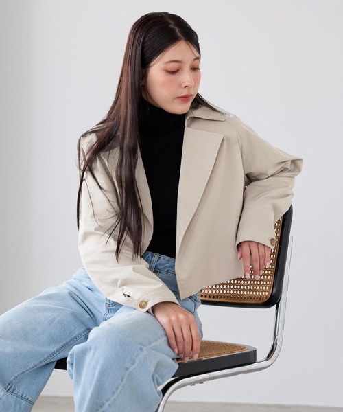 HALEINE（アレンヌ）の「[HALEINE]4WAY トレンチコート ロングベスト ショートジャケット 2点セット（トレンチコート・レディース・ベージュ・M）」の14枚目の写真