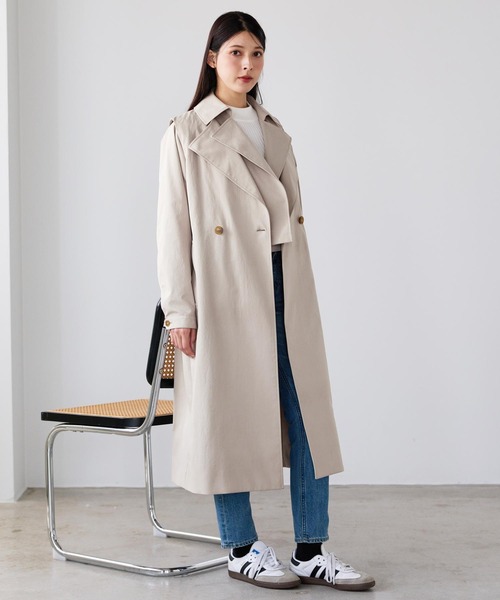 HALEINE（アレンヌ）の「[HALEINE]4WAY トレンチコート ロングベスト ショートジャケット 2点セット（トレンチコート・レディース・ベージュ・M）」の15枚目の写真